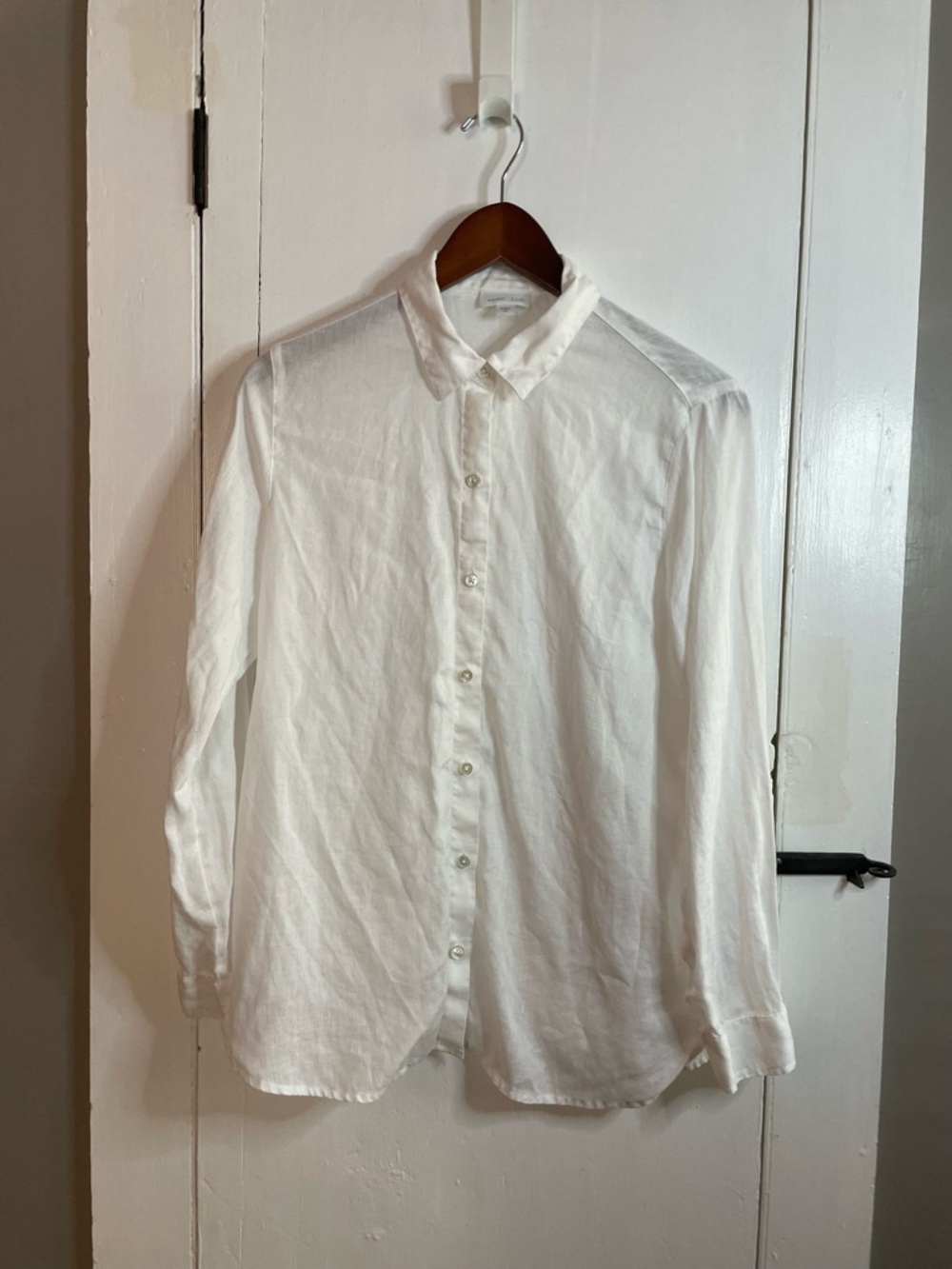 J JILL LOVE LINEN White Women's 100% Linen Button Up Shirt Size XS